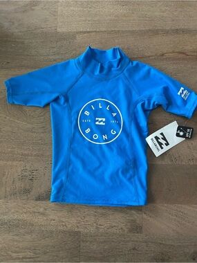 Billabong Kids Blue Short-Sleeve Logo Rashguard